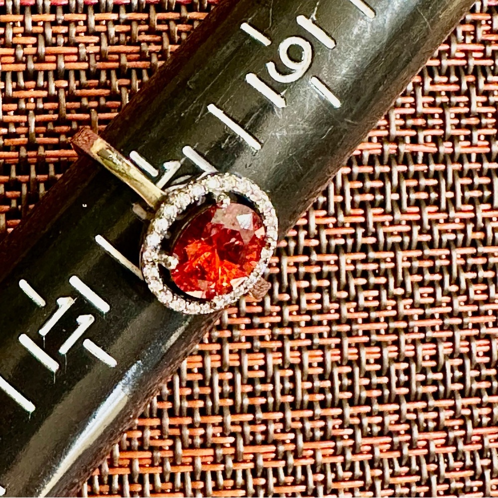 Elegant Silver and Red Gemstone Ring